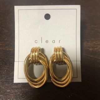 クリア(clear)のゴールドピアス⭐️新品未使用(ピアス)