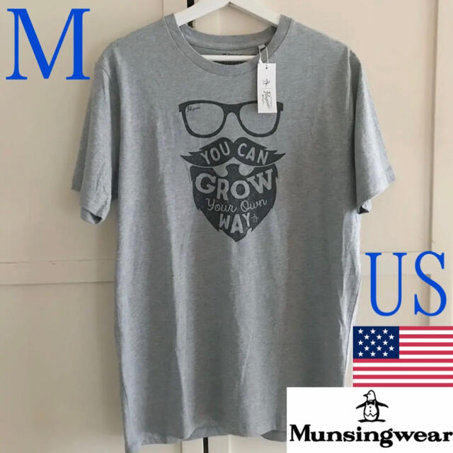 レア 新品 マンシングウェア USA メンズTシャツ M グレー