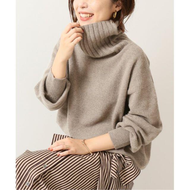 ウール95%カシミヤ5%サイズSpick & Span カシミヤウールタートルプルオーバー ニット ブラウン