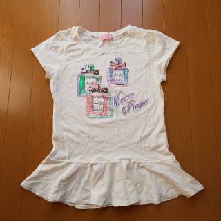 メゾピアノ(mezzo piano)のメゾピアノストレッチ半袖チュニックカットソー(Tシャツ/カットソー)