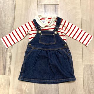 プチバトー(PETIT BATEAU)のプチバトー　ジャンパースカートのみ(ワンピース)