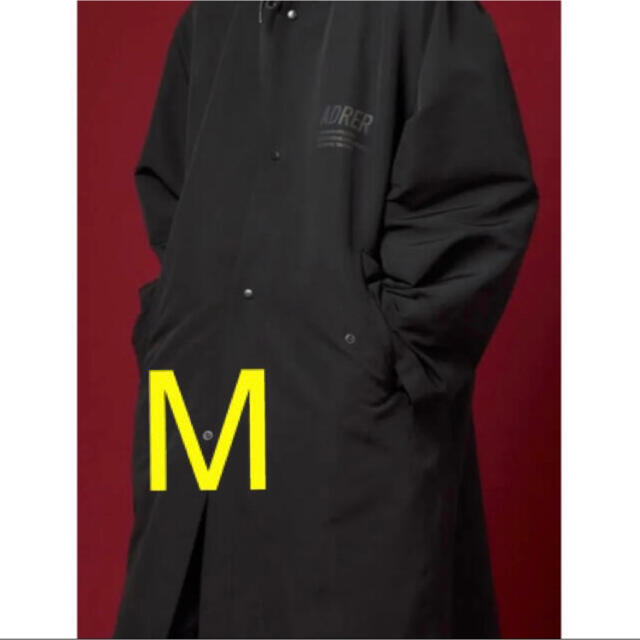 アドラー　リフレクタープリント　ナイロンコート　M ブラック　オーバーサイズ メンズのジャケット/アウター(ステンカラーコート)の商品写真