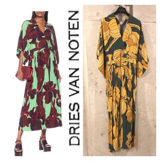 ドリスヴァンノッテン(DRIES VAN NOTEN)の【Dries van noten】20aw新品未使用/アイリス柄ワンピース(ロングワンピース/マキシワンピース)