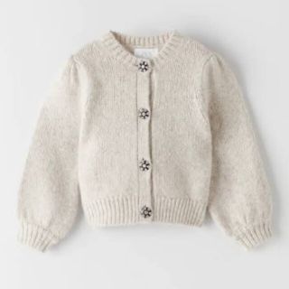 ザラ(ZARA)のZARA シャイニーボタン ニットカーディガン(カーディガン)