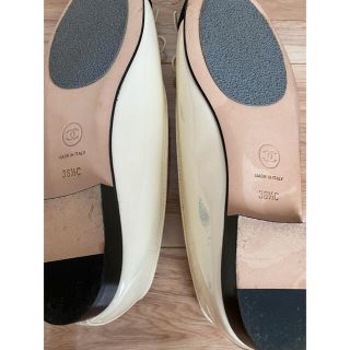 CHANEL - シャネル バレエシューズ 白✖️黒 36.5 正規店購入品の通販