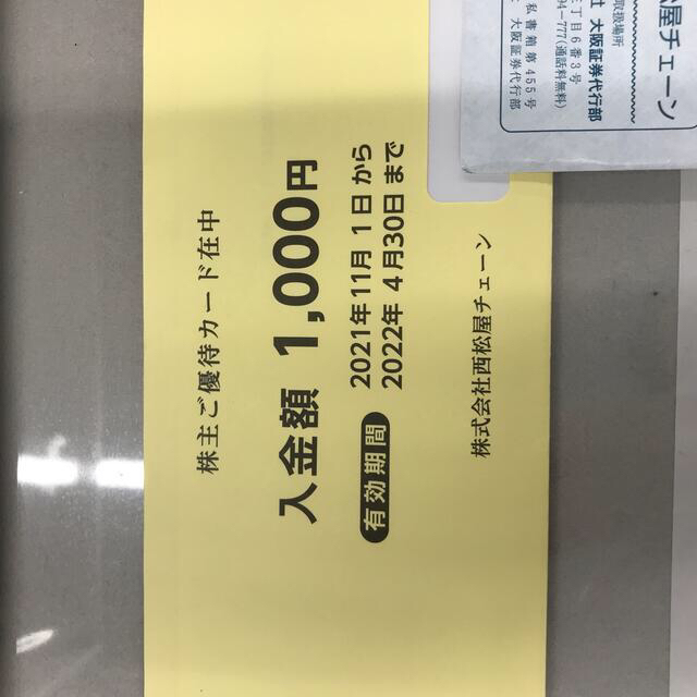西松屋(ニシマツヤ)の西松屋　株主優待カード　優待券 チケットの優待券/割引券(ショッピング)の商品写真