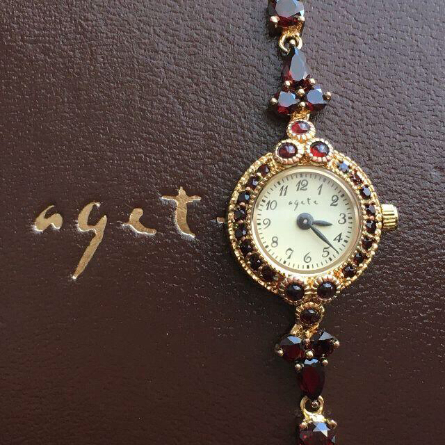 agete(アガット)のagete アガット ガーネットジュエリーウォッチ  レディースのファッション小物(腕時計)の商品写真