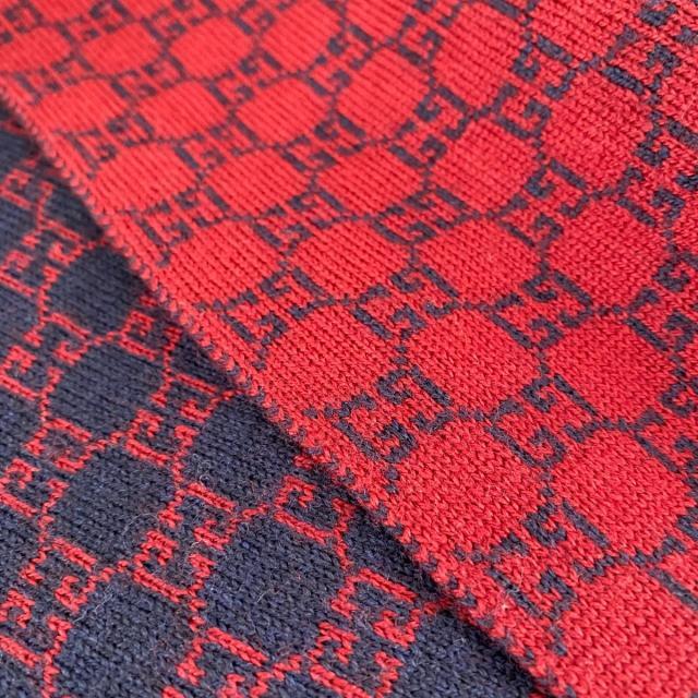 ウール Gucci レッド×ネイビー GG柄の通販 by ブランディア|グッチ
