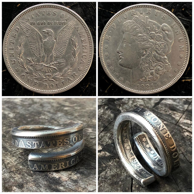 [銀貨アメリカモルガンダラー] コインリング コインアクセサリー 指輪