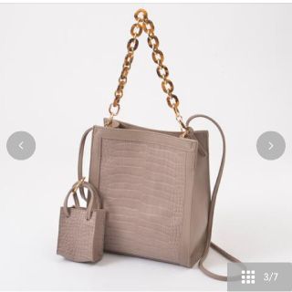 シマムラ(しまむら)のクロコ型押しスクエアショルダートートバッグ👜MUMU×しまむら(ショルダーバッグ)