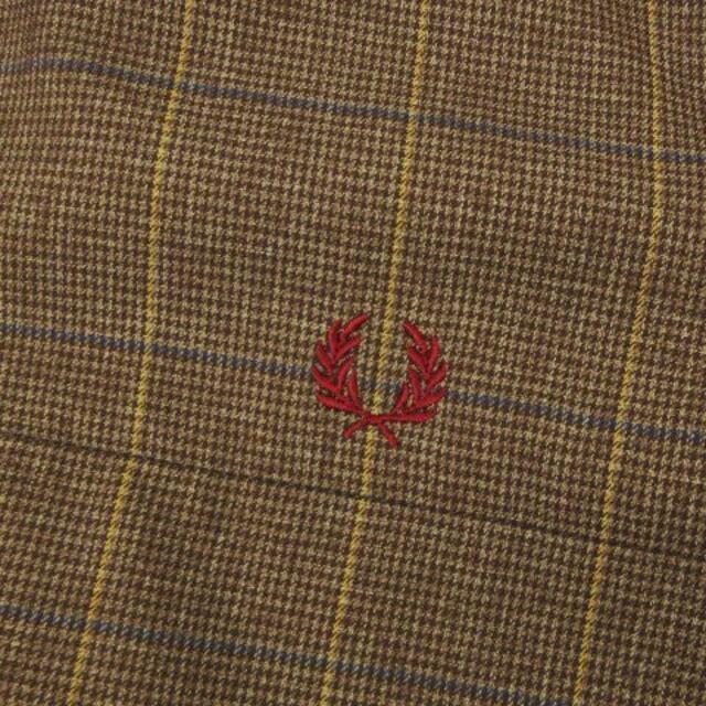 FRED PERRY(フレッドペリー)のフレッドペリー コーチ ジャケット 切替 チェック F2576 ブラウン XS メンズのジャケット/アウター(ブルゾン)の商品写真