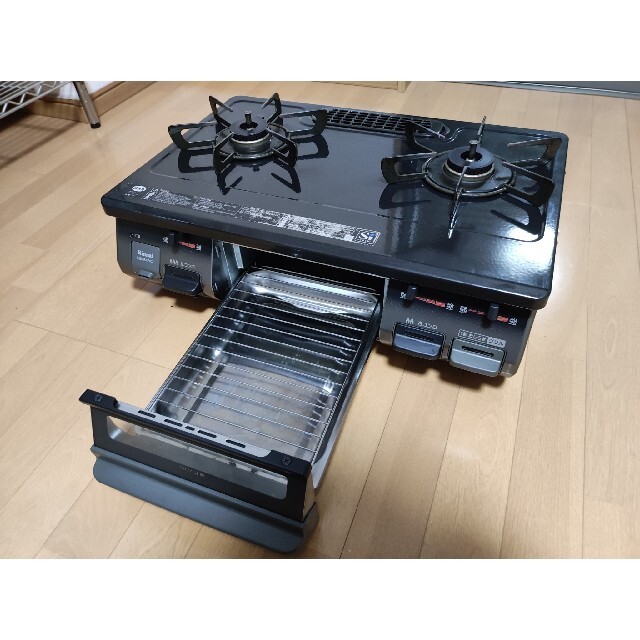 美品 Rinnai 2019年製 ガスコンロ クリスタルトップ 都市ガス用