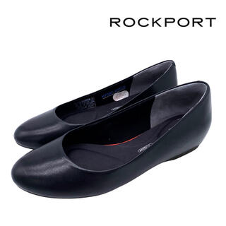 ロックポート(ROCKPORT)の【美品】ROCKPORT ロックポート フラット レザー パンプス 黒 23.5(ハイヒール/パンプス)
