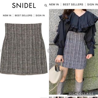 SNIDEL - snidel ハイウエストスカショーパン ツイードの通販 by ☆'s