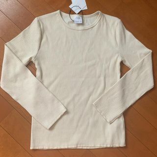 ザラキッズ(ZARA KIDS)の【完売品】ZARA KIDS ザラキッズ　リブトップス　オフホワイト　150(Tシャツ/カットソー)