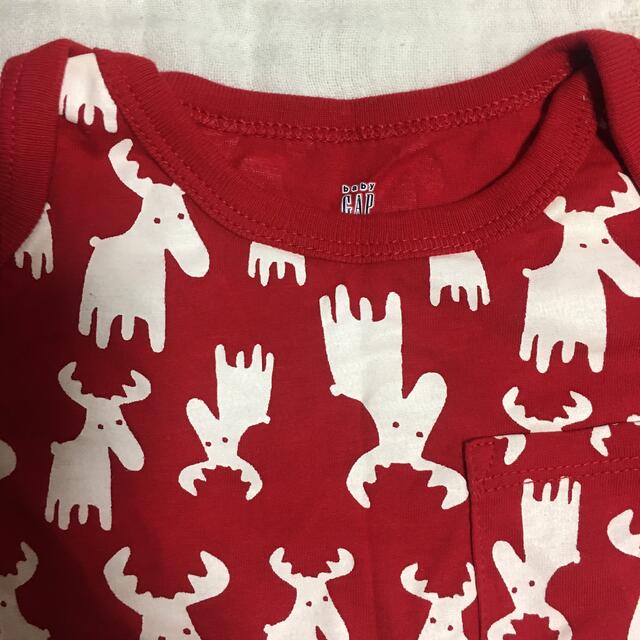 babyGAP(ベビーギャップ)のbabyGAPボディスーツ80cm　トナカイ柄クリスマスコスプレ風  キッズ/ベビー/マタニティのベビー服(~85cm)(ロンパース)の商品写真