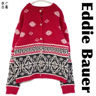 エディーバウアー(Eddie Bauer)のアルパカ混★Eddie Bauer★ノルディック柄 ニットカーディガン(カーディガン)