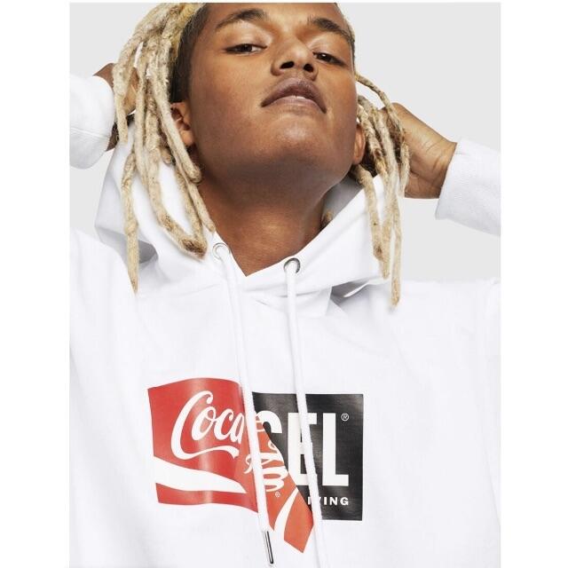 DIESEL パーカー　Coca-Cola コカコーラ　ロゴ　フードホワイトXL