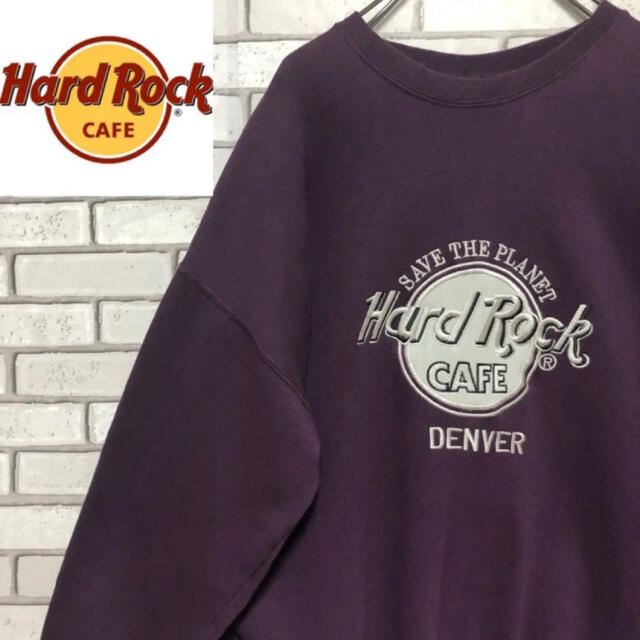 フリマ最安値　HardRock Cafe ハードロックカフェ 黒銀 スウェット