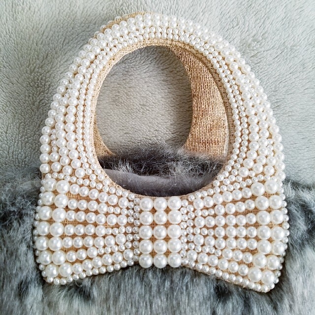 [anatelier] pearl handle fur bag