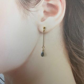 ラブラドライトピアス(ゴールド)(ピアス)