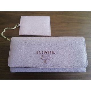 プラダ(PRADA)のPLADA 長財布 サフィアーノシャイン レディース PESCO ピンク(財布)