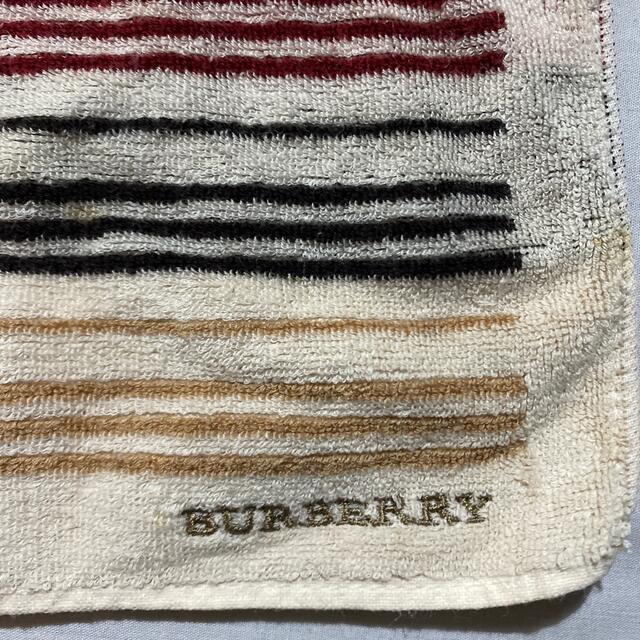 BURBERRY(バーバリー)のバーバリー　タオルハンカチ　中古品　ボーダー　#1225 レディースのファッション小物(ハンカチ)の商品写真