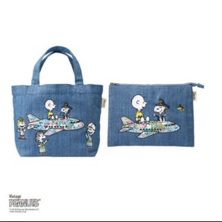 ピーナッツ(PEANUTS)のANA機内販売 PEANUTS SNOOPY トートバッグ ポーチ 新品(トートバッグ)