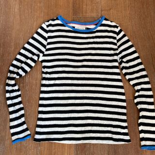 ボーデン(Boden)のmini boden ボーダーリブカットソー　9-10Y(Tシャツ/カットソー)