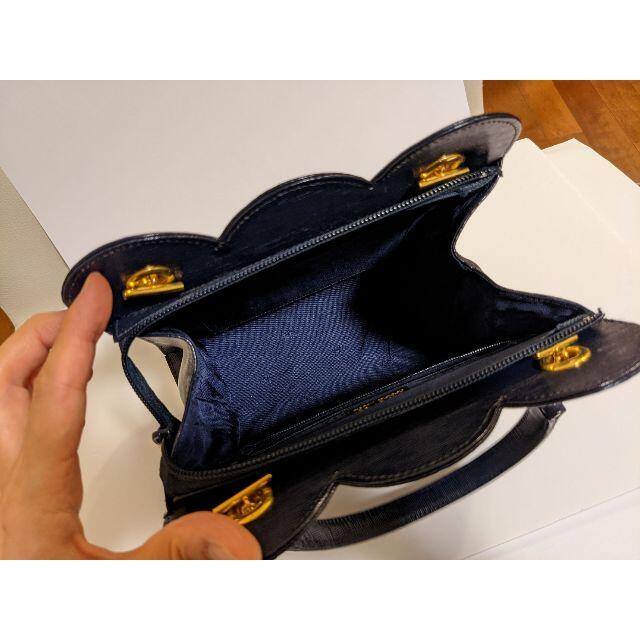 HANAE MORI(ハナエモリ)のハナエモリ　ハンドバッグ　美品　紺　ネイビー レディースのバッグ(ハンドバッグ)の商品写真