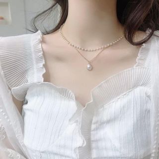 エイミーイストワール(eimy istoire)のpearl layered chains necklace 18kgp(ネックレス)