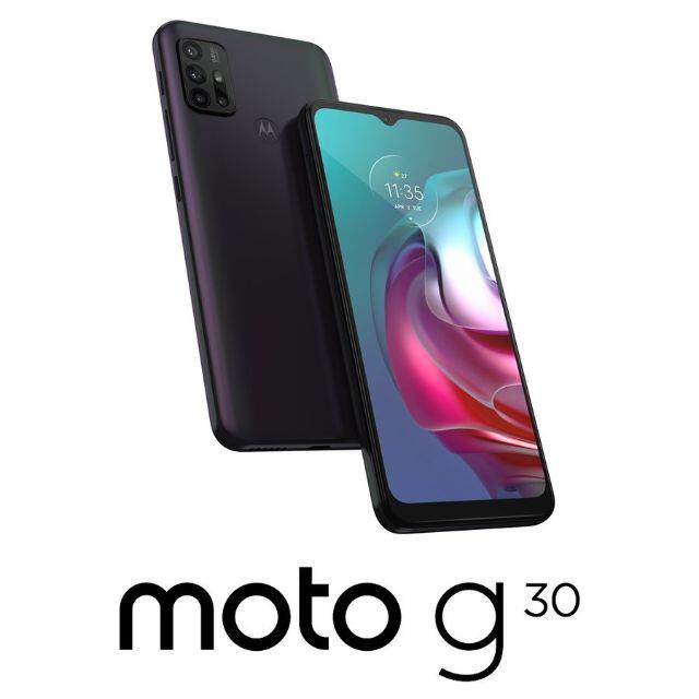 Motorola(モトローラ)の新品 Moto g30 ダークパール 6.5インチ/4GB/128GB スマホ/家電/カメラのスマートフォン/携帯電話(スマートフォン本体)の商品写真