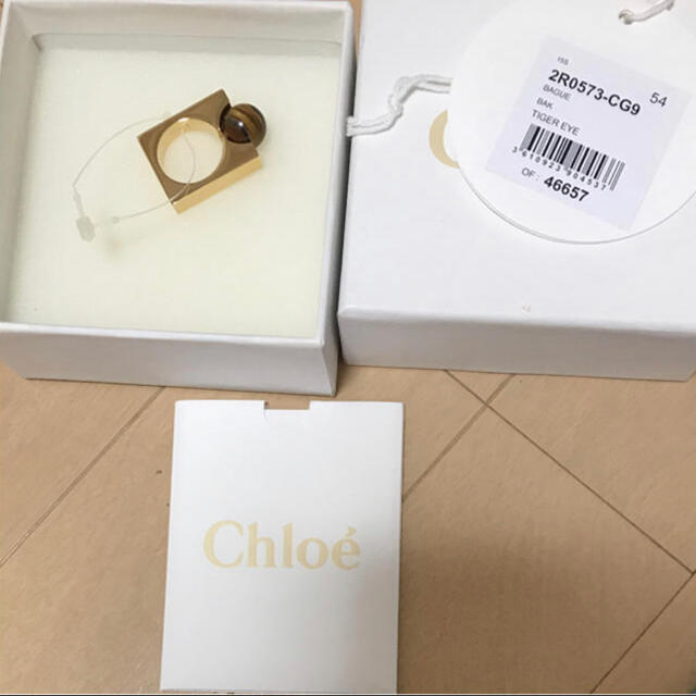 Chloe(クロエ)のChloe 指輪 54  14号　スクエアリング　タイガーアイ レディースのアクセサリー(リング(指輪))の商品写真