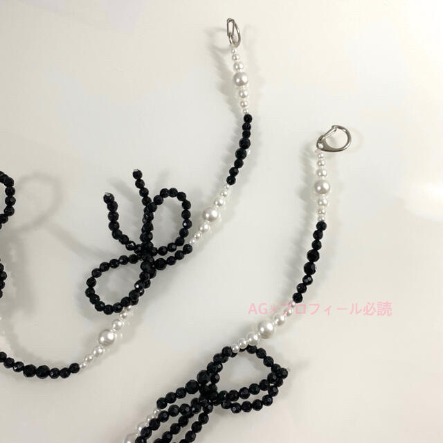 Bibiy RIBBON BEADS STRAP リボン ビーズ ストラップ