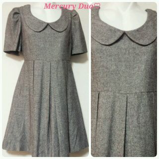 マーキュリーデュオ(MERCURYDUO)の送込★美品★Mercury Duo★ツイードワンピ★プリーツ★ウール(ミニワンピース)