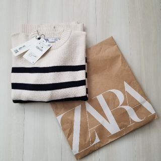 ザラ(ZARA)のZARA　ボーダーニット　【Lサイズ】新品タグ付き！！(ニット/セーター)