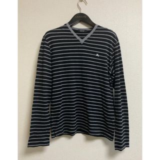 バーバリーブラックレーベル(BURBERRY BLACK LABEL)のBURBERRY BLACK LABEL 黒×グレー ボーダーTシャツMサイズ(Tシャツ/カットソー(七分/長袖))