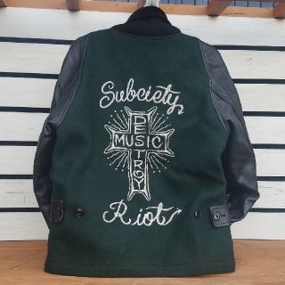 L 美品 Subciety スタジャン Music Destroy ブラック 黒