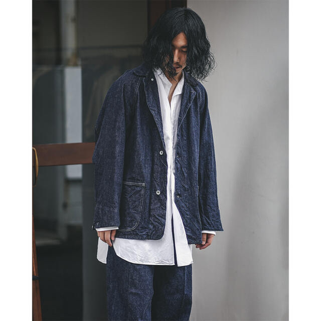 ネイビーcomoli  23SS デニムワークジャケット　３