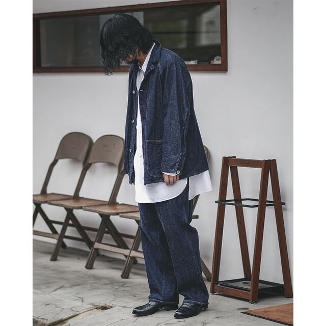 日本製/今治産 新品 未使用 23SS COMOLI デニムワークジャケット BLACK