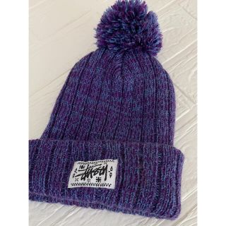 ステューシー(STUSSY)のSTUSSY  ストューシー　ニット帽　帽子　冬　紫　パープル(ニット帽/ビーニー)