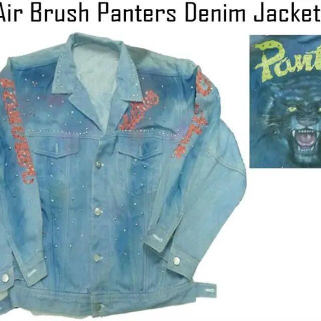 新品 90ｓエアブラッシュデニムジャケット Panthers メンズのジャケット/アウター(Gジャン/デニムジャケット)の商品写真