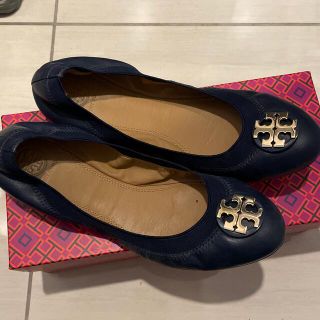 トリーバーチ(Tory Burch)のトリーバーチ　CLAIRE ELASTIC BALLET US8 ネイビー(バレエシューズ)