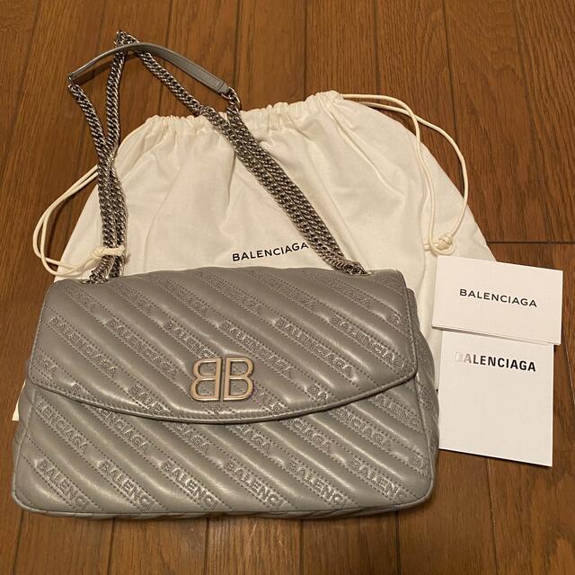 最新発見 Balenciaga Wチェーンショルダーバッグ M BBラウンド