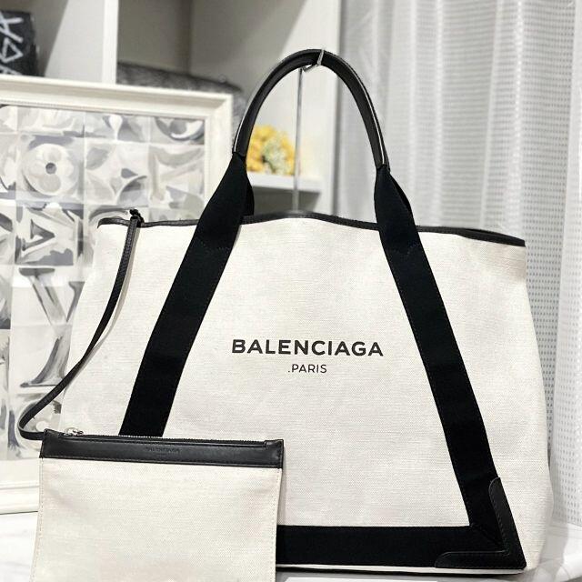Balenciaga - バレンシアガ ネイビーカバス M キャンバス×レザー