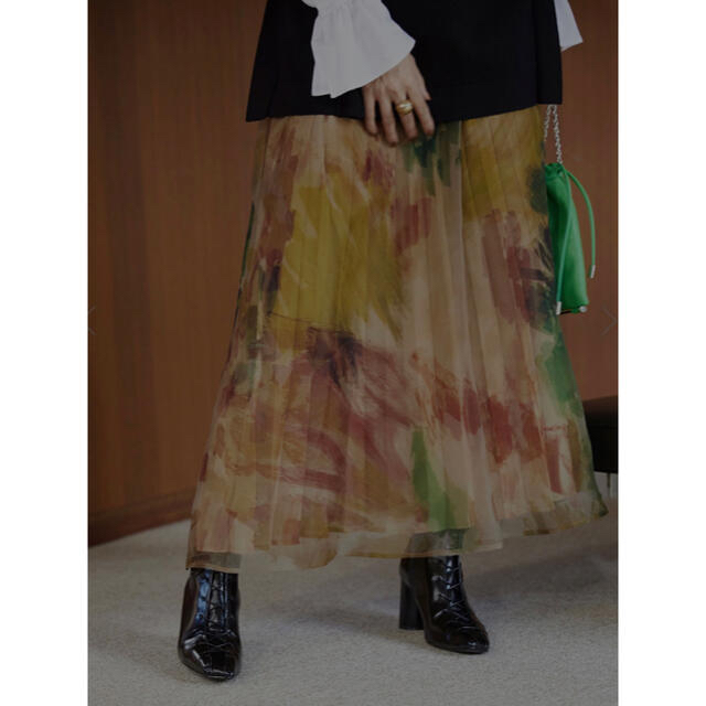 ameri UND WILLOW PAINT PLEATS SKIRT Sサイズ