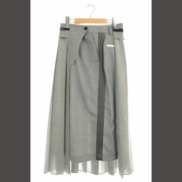 サカイ 21SS Suiting Skirt プリーツ ラップスカート ロング