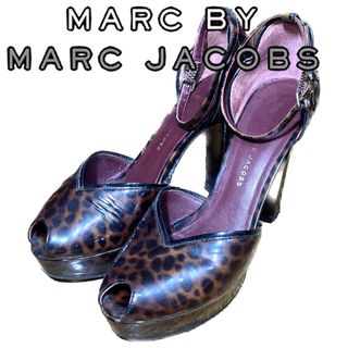 マークバイマークジェイコブス(MARC BY MARC JACOBS)のMarcbyMarcJacobsストラップハラコ柄チャンキーハイヒールサンダル(サンダル)