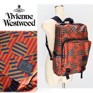 ヴィヴィアンウエストウッド(Vivienne Westwood)の《ヴィヴィアンウエストウッド》新品 ストライプオーブ リュック 収納力◎ (バッグパック/リュック)