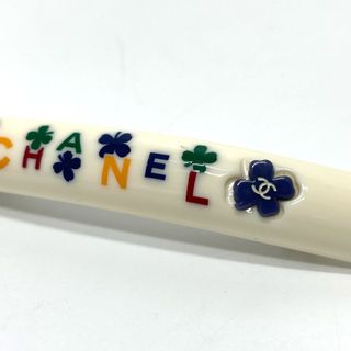 シャネル CHANEL クローバー ロゴ 04P ヘアアクセサリー バレッタ プラスチック ブラック